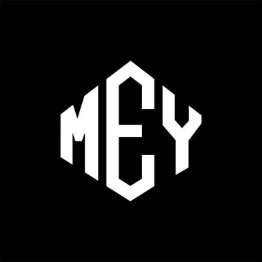 MEY letter logo design with polygon shape. MEY polygon and cube shape logo design. MEY hexagon vector logo template white and black colors. MEY monogram, business and real estate logo.