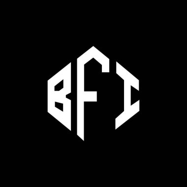 BFI letter logo design with polygon shape. BFI polygon and cube shape logo design. BFI hexagon vector logo template white and black colors. BFI monogram, business and real estate logo.