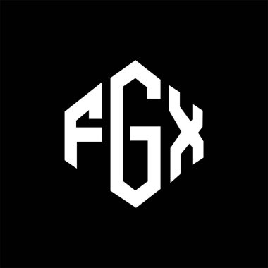 FGX letter logo design with polygon shape. FGX polygon and cube shape logo design. FGX hexagon vector logo template white and black colors. FGX monogram, business and real estate logo.