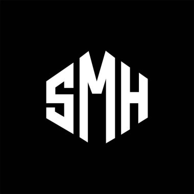 SMH letter logo design with polygon shape. SMH polygon and cube shape logo design. SMH hexagon vector logo template white and black colors. SMH monogram, business and real estate logo.