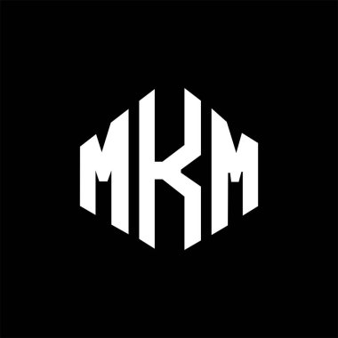 MKM letter logo design with polygon shape. MKM polygon and cube shape logo design. MKM hexagon vector logo template white and black colors. MKM monogram, business and real estate logo.
