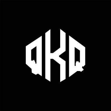QKQ letter logo design with polygon shape. QKQ polygon and cube shape logo design. QKQ hexagon vector logo template white and black colors. QKQ monogram, business and real estate logo.
