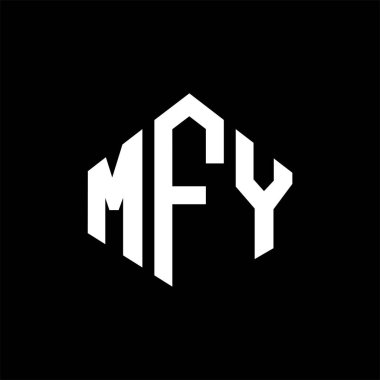 MFY letter logo design with polygon shape. MFY polygon and cube shape logo design. MFY hexagon vector logo template white and black colors. MFY monogram, business and real estate logo.