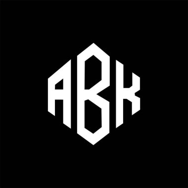 ABK letter logo design with polygon shape. ABK polygon and cube shape logo design. ABK hexagon vector logo template white and black colors. ABK monogram, business and real estate logo.