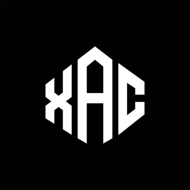 XAC letter logo design with polygon shape. XAC polygon and cube shape logo design. XAC hexagon vector logo template white and black colors. XAC monogram, business and real estate logo.