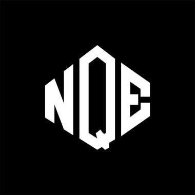NQE letter logo design with polygon shape. NQE polygon and cube shape logo design. NQE hexagon vector logo template white and black colors. NQE monogram, business and real estate logo.