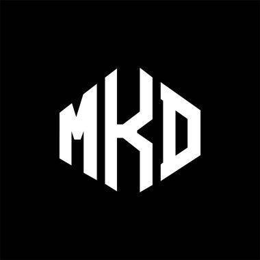 MKD letter logo design with polygon shape. MKD polygon and cube shape logo design. MKD hexagon vector logo template white and black colors. MKD monogram, business and real estate logo.