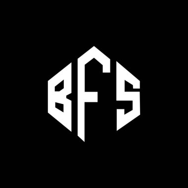 BFS letter logo design with polygon shape. BFS polygon and cube shape logo design. BFS hexagon vector logo template white and black colors. BFS monogram, business and real estate logo.