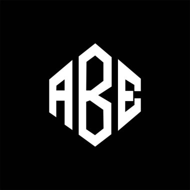 ABE letter logo design with polygon shape. ABE polygon and cube shape logo design. ABE hexagon vector logo template white and black colors. ABE monogram, business and real estate logo.
