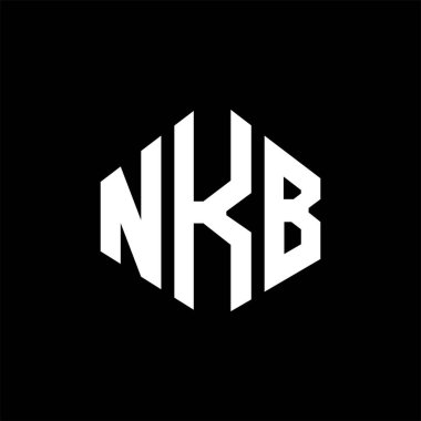 NKB letter logo design with polygon shape. NKB polygon and cube shape logo design. NKB hexagon vector logo template white and black colors. NKB monogram, business and real estate logo.
