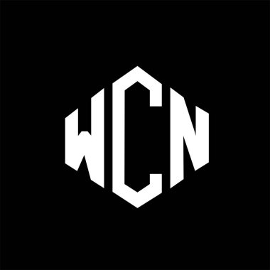 WCN letter logo design with polygon shape. WCN polygon and cube shape logo design. WCN hexagon vector logo template white and black colors. WCN monogram, business and real estate logo.