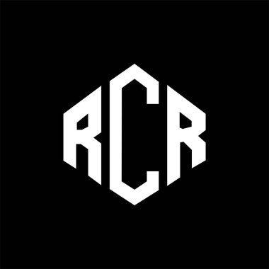 RCR letter logo design with polygon shape. RCR polygon and cube shape logo design. RCR hexagon vector logo template white and black colors. RCR monogram, business and real estate logo.