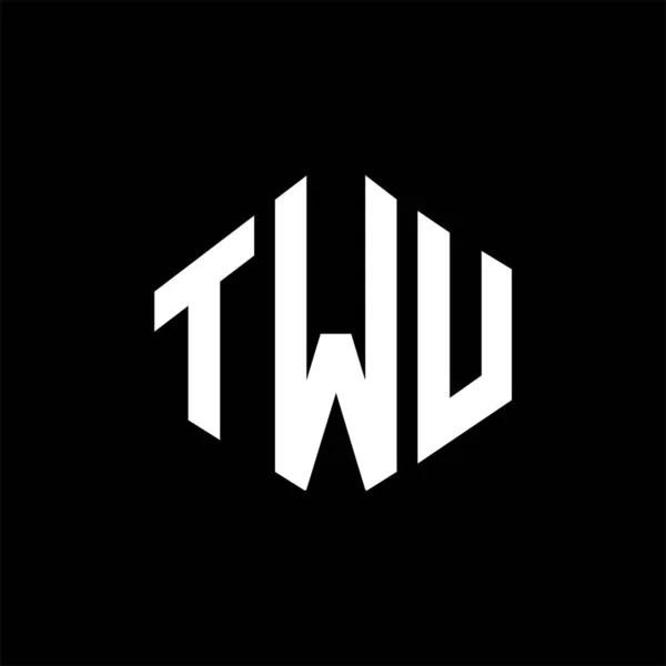 ポリゴン形状のTwuレターロゴデザイン Twuポリゴンとキューブ形状のロゴデザイン Twu六角形ベクトルロゴテンプレート白と黒の色 Twuのモノグラム ビジネスや不動産のロゴ — ストックベクタ