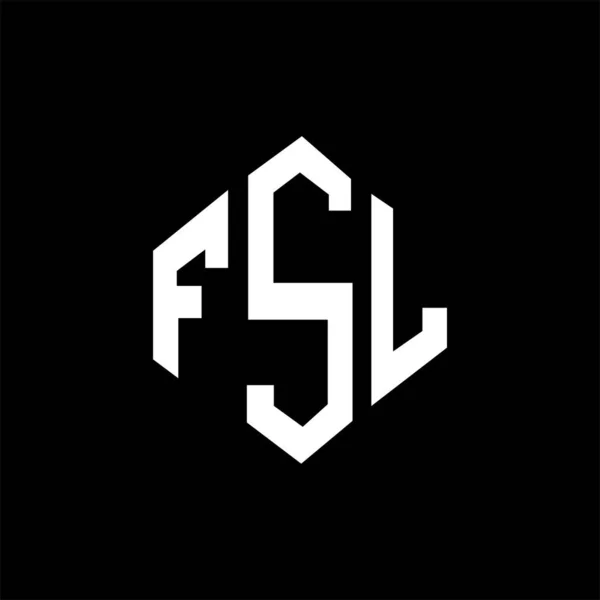 Fsl Letter Logo Design Polygon Shape Fsl Polygon Cube Shape — Vector de stock