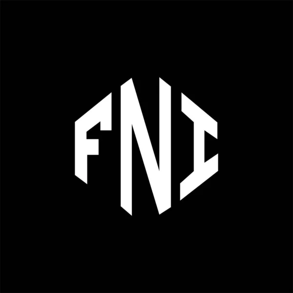 Буква Fni Логотип Дизайн Формой Многоугольника Многоугольник Fni Дизайн Логотипа — стоковый вектор