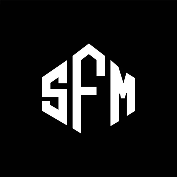 Diseño Del Logotipo Letra Sfm Con Forma Polígono Diseño Logotipo — Archivo Imágenes Vectoriales