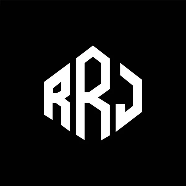 Rrj Letter Logo Design Polygon Shape Rrj Polygon Cube Shape — Stock Vector