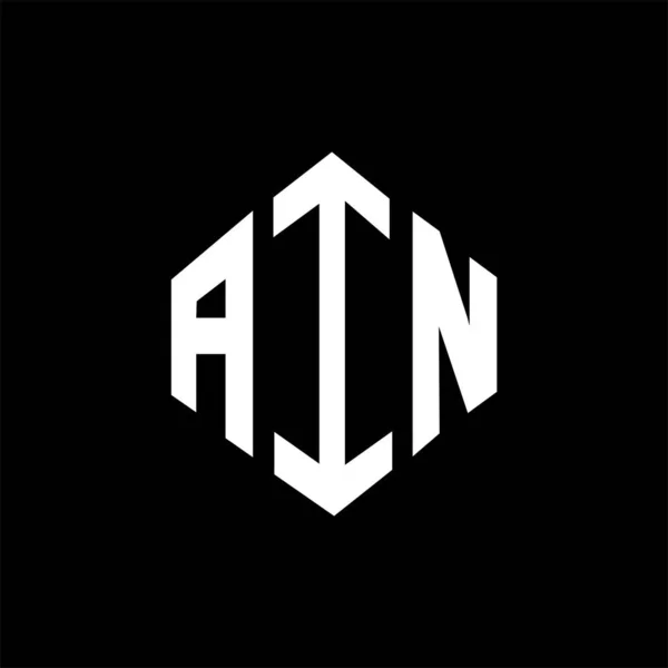 Ain Letter Logo Design Polygon Shape Ain Polygon Cube Shape — Vettoriale Stock