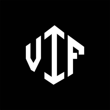 VIF letter logo design with polygon shape. VIF polygon and cube shape logo design. VIF hexagon vector logo template white and black colors. VIF monogram, business and real estate logo.