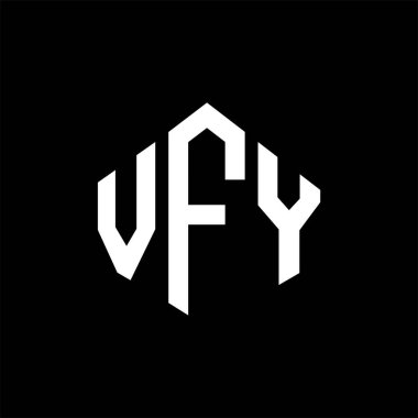 VFY letter logo design with polygon shape. VFY polygon and cube shape logo design. VFY hexagon vector logo template white and black colors. VFY monogram, business and real estate logo.