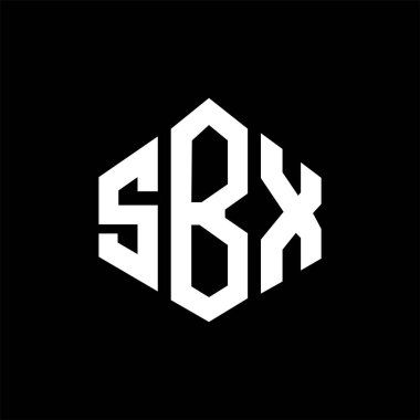 SBX letter logo design with polygon shape. SBX polygon and cube shape logo design. SBX hexagon vector logo template white and black colors. SBX monogram, business and real estate logo.