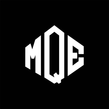 MQE letter logo design with polygon shape. MQE polygon and cube shape logo design. MQE hexagon vector logo template white and black colors. MQE monogram, business and real estate logo.