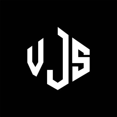 VJS letter logo design with polygon shape. VJS polygon and cube shape logo design. VJS hexagon vector logo template white and black colors. VJS monogram, business and real estate logo.