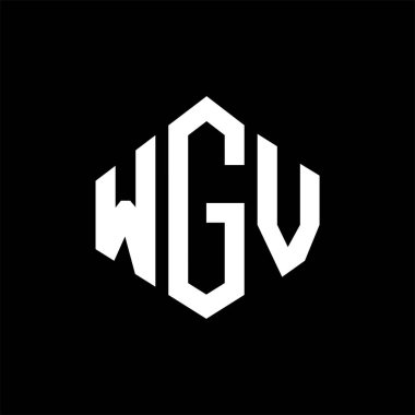 Çokgen şekilli WGV harf logosu tasarımı. WGV çokgen ve küp şeklinde logo tasarımı. WGV altıgen vektör logosu beyaz ve siyah renkler. WGV monogramı, iş ve emlak logosu.