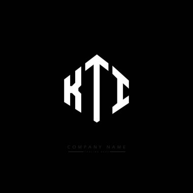 KTI letter logo design with polygon shape. KTI polygon and cube shape logo design. KTI hexagon vector logo template white and black colors. KTI monogram, business and real estate logo.