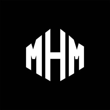 MHM letter logo design with polygon shape. MHM polygon and cube shape logo design. MHM hexagon vector logo template white and black colors. MHM monogram, business and real estate logo.
