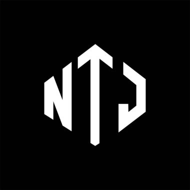 NTJ letter logo design with polygon shape. NTJ polygon and cube shape logo design. NTJ hexagon vector logo template white and black colors. NTJ monogram, business and real estate logo.