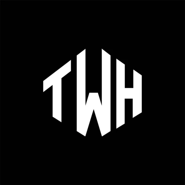 Twh Letter Logo Design Polygon Shape Twh Polygon Cube Shape — 图库矢量图片