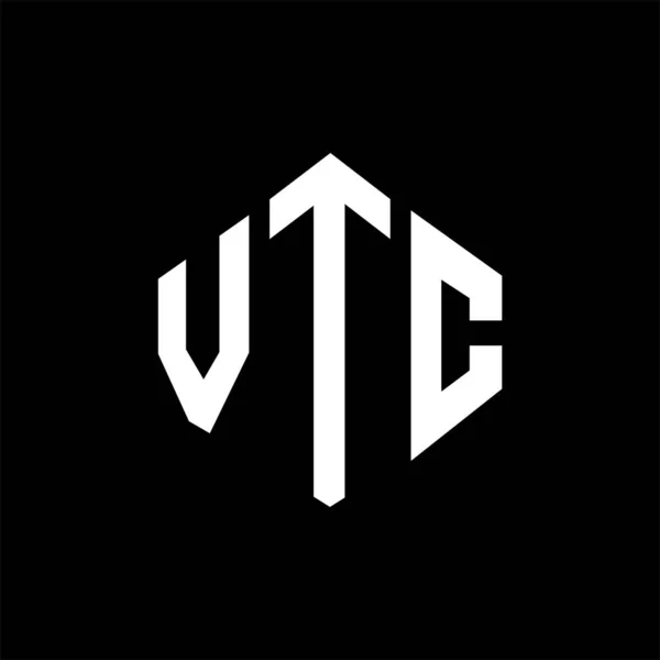 Vtc Letter Logo Design Polygon Shape Vtc Polygon Cube Shape — Vettoriale Stock
