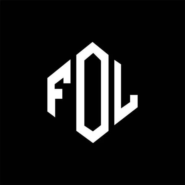 Fol Letter Logo Design Polygon Shape Fol Polygon Cube Shape —  Vetores de Stock