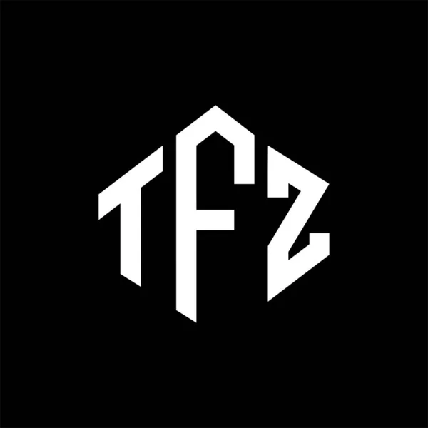 Tfz字母标识设计与多边形 Tfz多边形和立方形标志设计 Tfz六边形矢量标识模板白色和黑色 Tfz主题图 商业和房地产标识 — 图库矢量图片