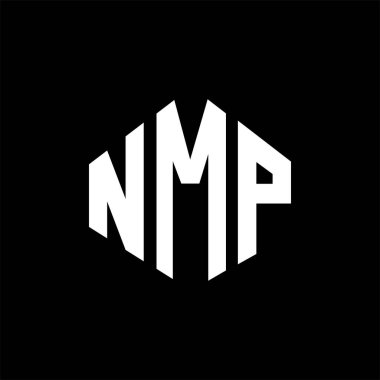 NMP letter logo design with polygon shape. NMP polygon and cube shape logo design. NMP hexagon vector logo template white and black colors. NMP monogram, business and real estate logo. clipart