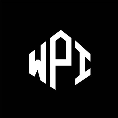 WPI letter logo design with polygon shape. WPI polygon and cube shape logo design. WPI hexagon vector logo template white and black colors. WPI monogram, business and real estate logo.