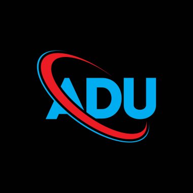 ADU logo. ADU letter. ADU letter logo design. Initials ADU logo linked with circle and uppercase monogram logo. ADU typography for technology, business and real estate brand.