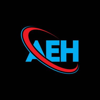 AEH logosu. AEH harfi. AEH harf logosu tasarımı. Çember ve büyük harfli monogram logosuna bağlı AEH logosu. Teknoloji, iş ve emlak markası için AEH tipografisi.