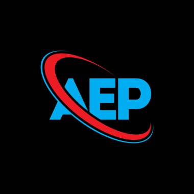AEP logosu. AEP mektubu. AEP harf logosu tasarımı. Daireye ve büyük harfli monogram logosuna bağlı baş harfler AEP logosu. Teknoloji, iş ve emlak markası için AEP tipografisi.