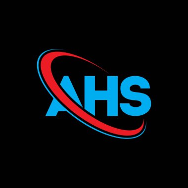 AHS logosu. AHS harfi. AHS harf logosu tasarımı. Çember ve büyük harfli monogram logosuna bağlı AHS logosu. Teknoloji, iş ve emlak markası için AHS tipografisi.