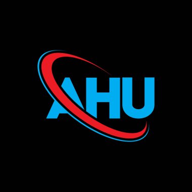 AHU logo. AHU letter. AHU letter logo design. Initials AHU logo linked with circle and uppercase monogram logo. AHU typography for technology, business and real estate brand.