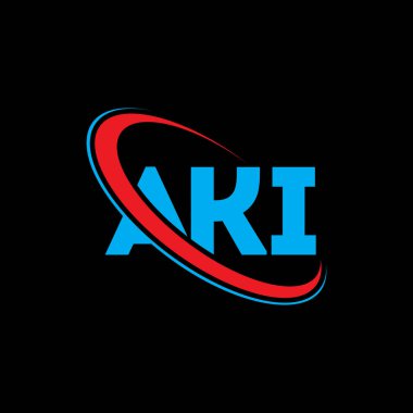 AKI logosu. Namı diğer mektup. AKI harf logosu tasarımı. Çember ve büyük harfli monogram logosuyla birleştirilmiş AKI logosu. AKI teknoloji, iş ve emlak markası tipografisi.