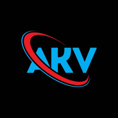 AKV logosu. AKV mektubu. AKV harf logosu tasarımı. Çember ve büyük harfli monogram logosuyla birleştirilmiş AKV logosu. AKV teknoloji, iş ve emlak markası tipografisi.