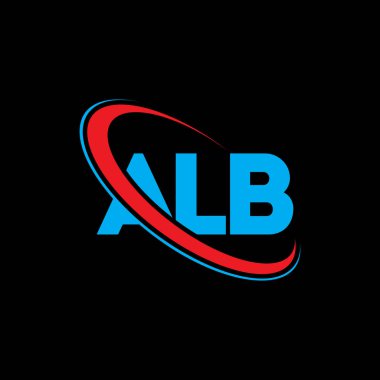 ALB logosu. ALB mektubu. ALB harfli logo tasarımı. Çember ve büyük harfli monogram logosuna bağlı baş harfler ALB logosu. Teknoloji, iş ve emlak markası için ALB tipografisi.