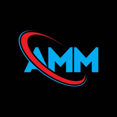 AMM logosu. AMM mektubu. AMM mektup logosu tasarımı. Çember ve büyük harfli monogram logosuna bağlı baş harfler AMM logosu. Teknoloji, iş ve emlak markası için AMM tipografisi.