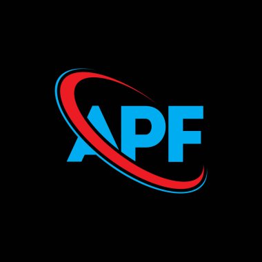 APF logo. APF letter. APF letter logo design. Initials APF logo linked with circle and uppercase monogram logo. APF typography for technology, business and real estate brand.