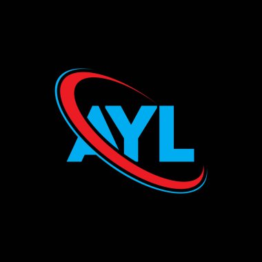 AYL logosu. AYL harfi. AYL harf logosu tasarımı. Çember ve büyük harfli monogram logosuna bağlı AYL logosu. Teknoloji, iş ve emlak markası için AYL tipografisi.