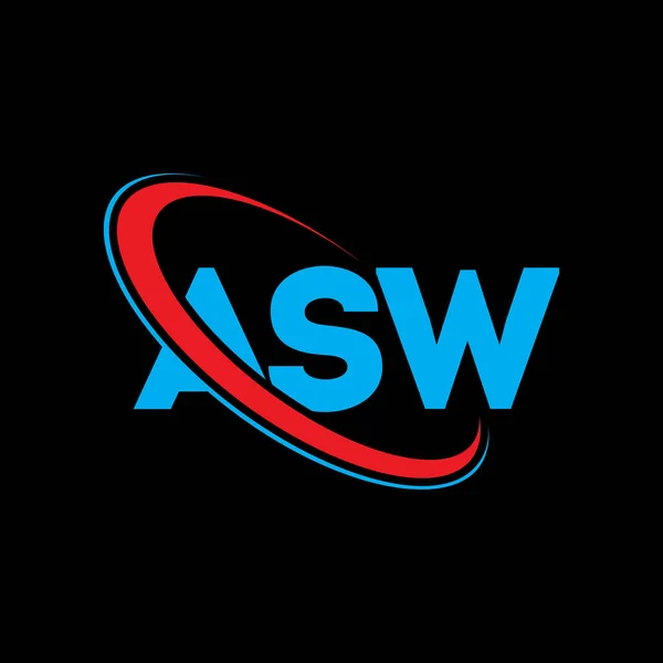 Logotipo Asw Carta Asw Diseño Del Logotipo Letra Asw Inicial — Vector de stock
