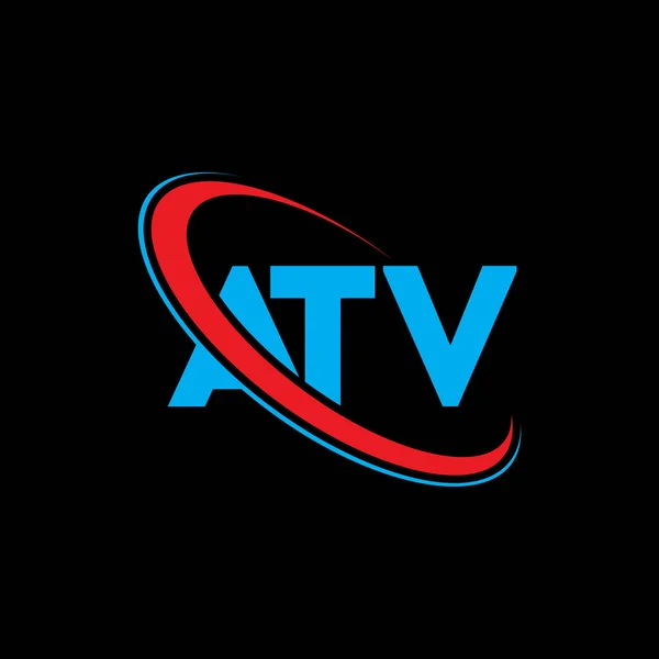 Atv Logo Atv Letter Atv Letter Logo Design Initials Atv — Stock Vector